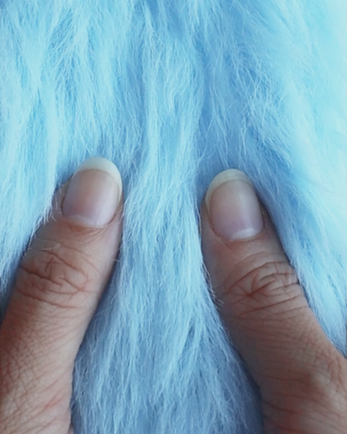 Faux fur yarn stretching video