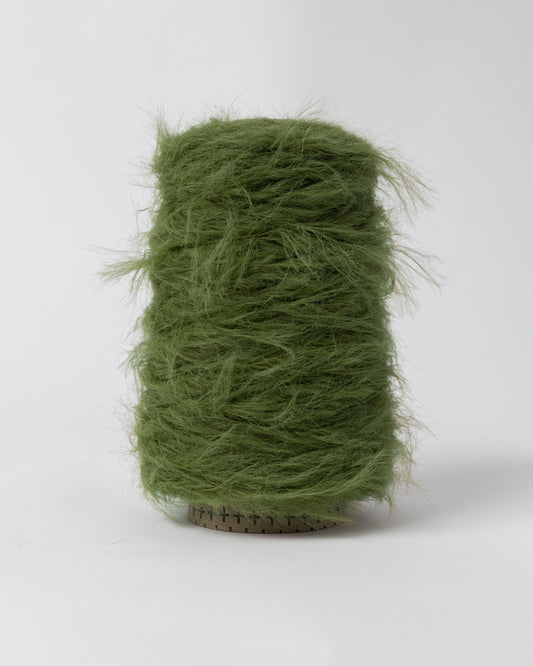 FAUX FUR YARN - CARGO GREEN