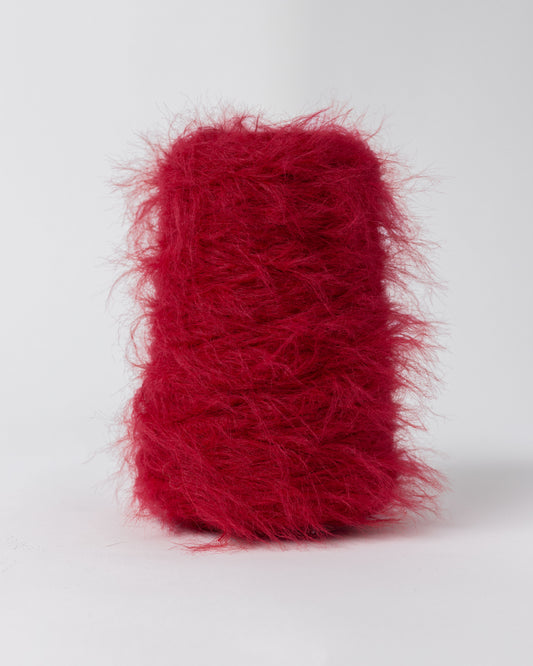 FAUX FUR YARN - ROUGE