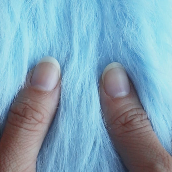 Faux fur yarn stretching video
